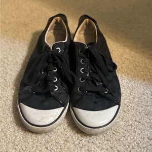 Black Canvas Sneakers with White Soles